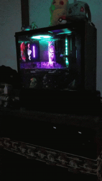 Computer With Purple Light Behind It GIF