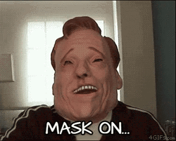 Conan O'Brien Mask On And Off GIF