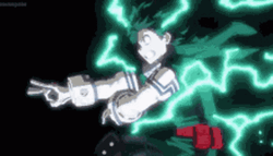 Concentrating Midoriya's Electric Power GIF