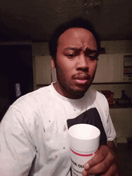 Concerned Black Guy Drinking GIF