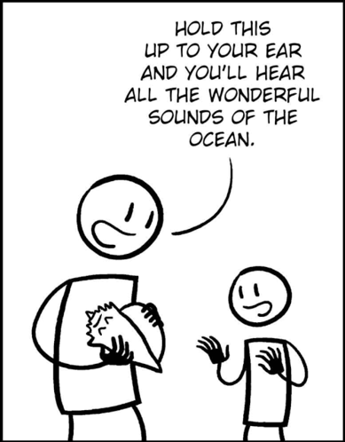 Conch Shell Sound Of The Ocean Aquaman Fart Stick Figure Chris Halbeck Seashell GIF