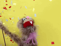 Confetti Puppet New Year Party GIF