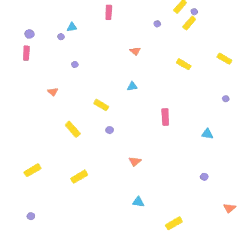 Confetti With Purple Circles And Triangles Sticker