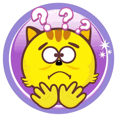 Confused Cartoon Cat With Question Marks Sticker