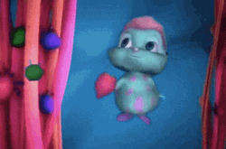 Confused Little Creature Bibble Floating Around  GIF