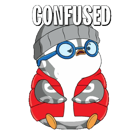 Confused Penguin Wearing Glasses And Hat Sticker