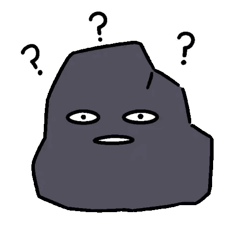 Confused Rock With Question Marks Sticker