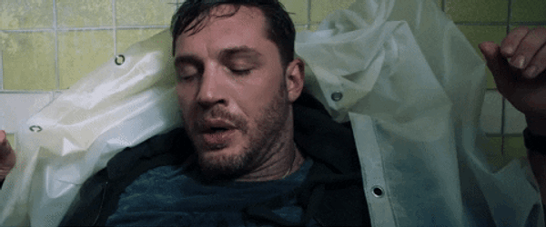 Confused Tom Hardy Waking Up GIF