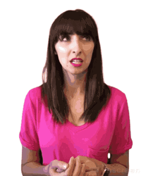 Confused Woman Look In Pink GIF