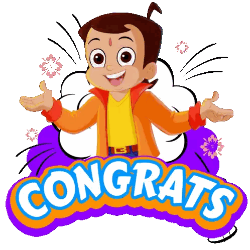 Congrats Chhota Bheem Sticker