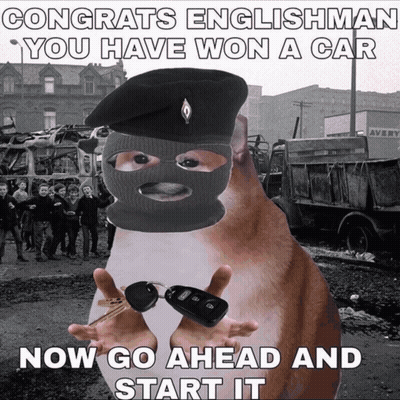 Congrats Englishman You Have Won A Car Now Go Ahead And Start It GIF