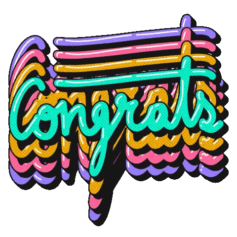 Congrats In Colorful Letters Sticker