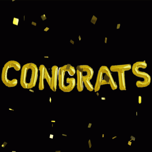 Congrats In Gold Balloons GIF