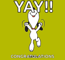 Congrats Jumping Snoopy Yay Meme GIF