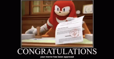 Congrats Knuckles Cartoon Character Meme GIF