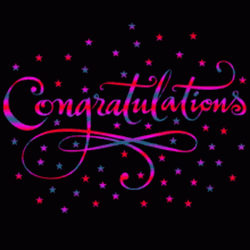 Congratulation Black And Pink Aura Greeting  GIF