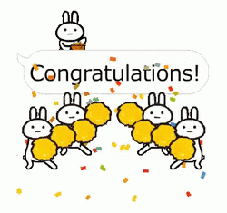 Congratulation Cheerleading Bunnies  GIF