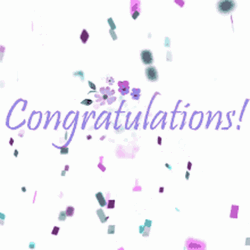 Congratulation Purple Confetti Greeting  GIF