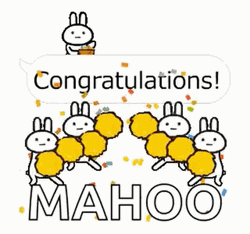 Congratulations Animated Cheering Bunnies GIF