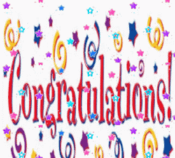 Congratulations Animated Falling Colorful Stars GIF