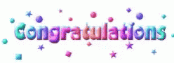 Congratulations Animated Pastel Color Typography GIF