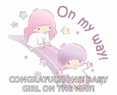 Congratulations Baby Girl With Twin Stars GIF