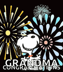 Congratulations Baby Snoopy Fireworks GIF