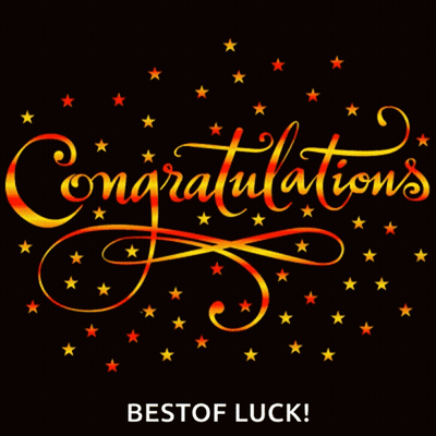 Congratulations Best Of Luck Stars GIF