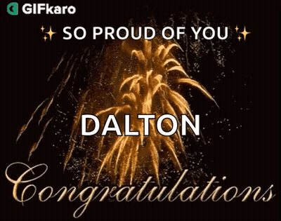 Congratulations Card For Dalton With Fireworks Background GIF