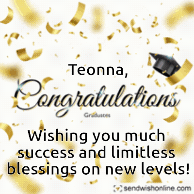 Congratulations Card For Teonna Wishing Success GIF