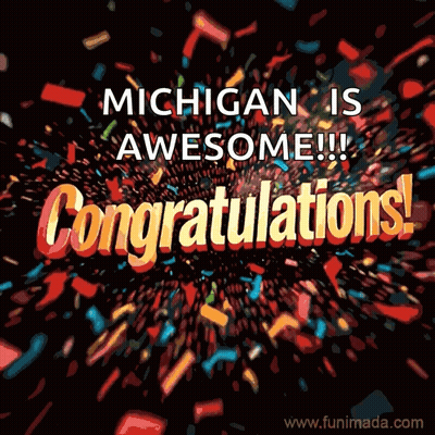 Congratulations Card Michigan Is Awesome Confetti GIF