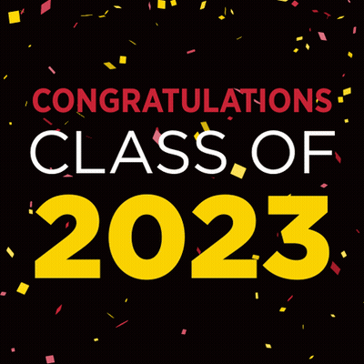 Congratulations Class Of 2023 With Confetti Falling GIF
