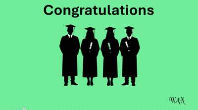 Congratulations Class Of 2026 Is Written On The Green Background GIF