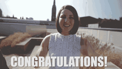 Congratulations Funny Lady Two Thumbs Up GIF