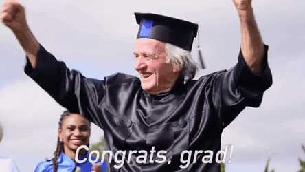 Congratulations Funny Old Man Graduating GIF