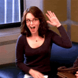 Congratulations Funny Tina Fey Self High Five GIF