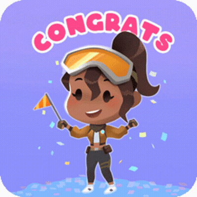 Congratulations Girl In Goggles With Flag GIF