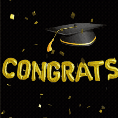 Congratulations Gold Balloons With Graduation Cap GIF