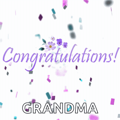 Congratulations Grandma Card With Purple Confetti GIF