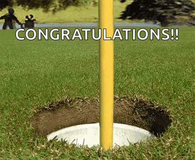 Congratulations Hole In Grass GIF