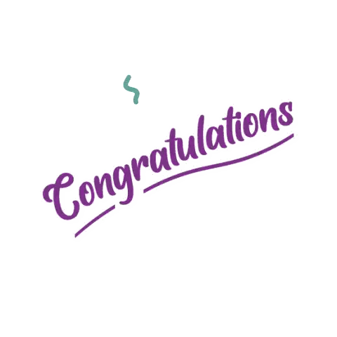 Congratulations In Purple And Green Sticker