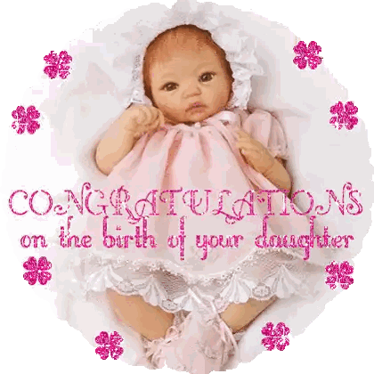 Congratulations On Birth Of Daughter Sticker