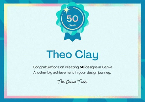 Congratulations On Creating 50 Designs In Canva Another Big Achievement In Your Design Journey Theo Clay GIF