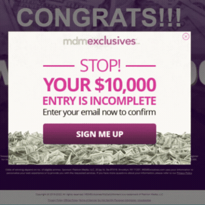 Congratulations Page For Mdmexclusives With Sign Me Up Button GIF