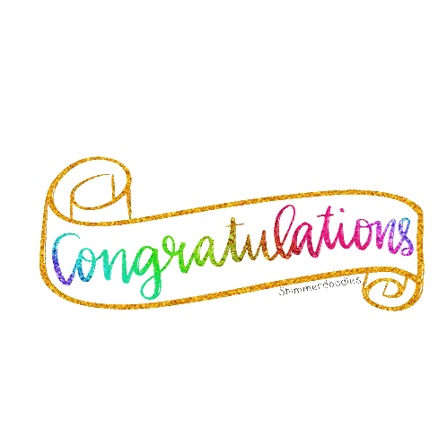 Congratulations Sign With Rainbow Banner Sticker