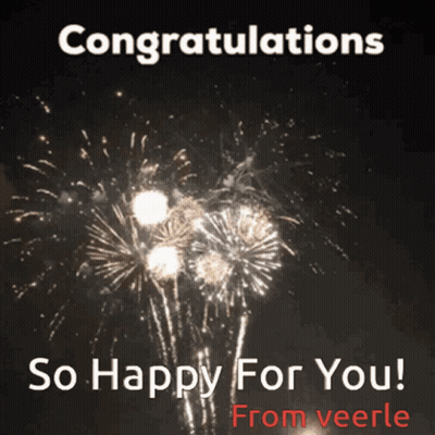 Congratulations So Happy For You From Veerle With Fireworks GIF