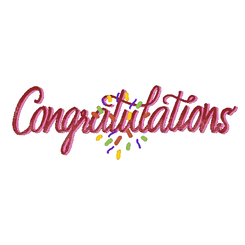 Congratulations Surrounded By Confetti Sticker