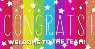Congratulations Welcome To The Team Colorful Background GIF