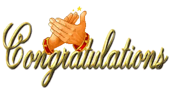 Congratulations With Clapping Hands Sticker