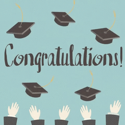 Congratulations With Graduation Caps GIF